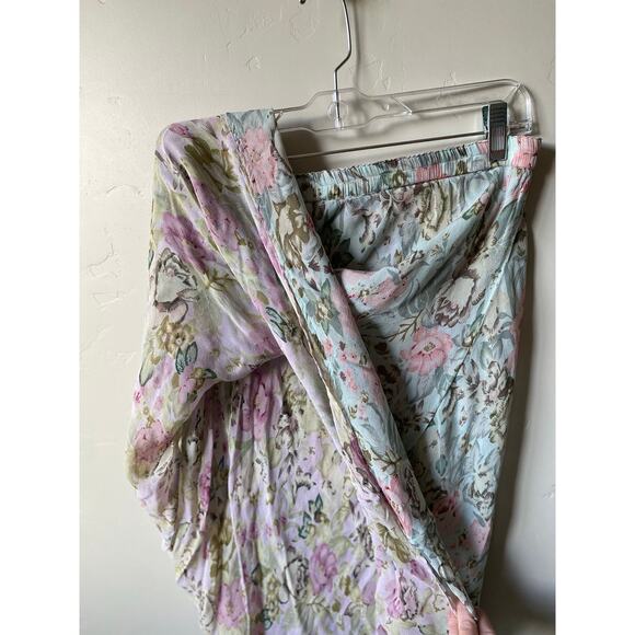 Vintage 90's/Y2k Sarah Arizona Floral REVERSIBLE Chiffon Pull On Midi Skirt - Picture 1 of 9